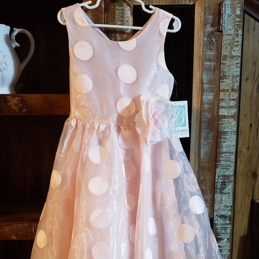 Pink Polka Dot Dress -Girls 6 NWT